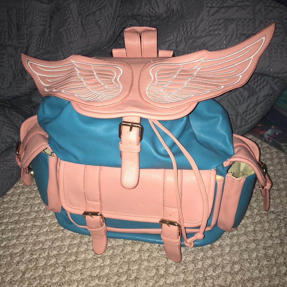 Angel Wing heavy leather backpack
